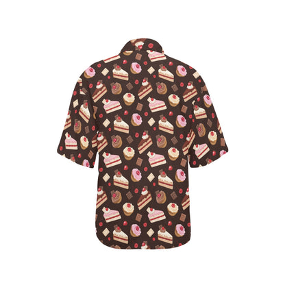 Cake Pattern Print Design 04 Women's Hawaiian Shirt
