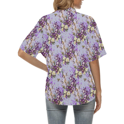 Iris Pattern Print Design IR07 Women's Hawaiian Shirt