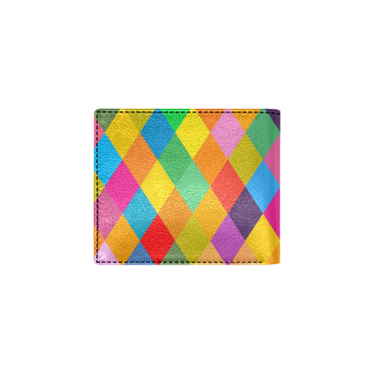 Harlequin Pattern Print Design 02 Men's ID Card Wallet