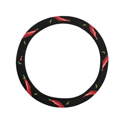 Chilli Pepper Pattern Print Design 01 Steering Wheel Cover with Elastic Edge