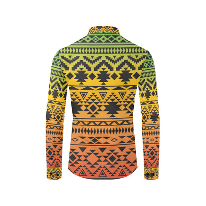 Rastafarian Pattern Print Design A04 Men's Long Sleeve Shirt