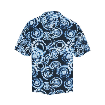 Tie Dye Dark Blue Print Design LKS306 Men's Hawaiian Shirt