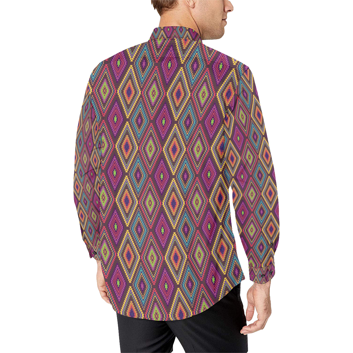 Southwestern Print Men's Long Sleeve Shirt