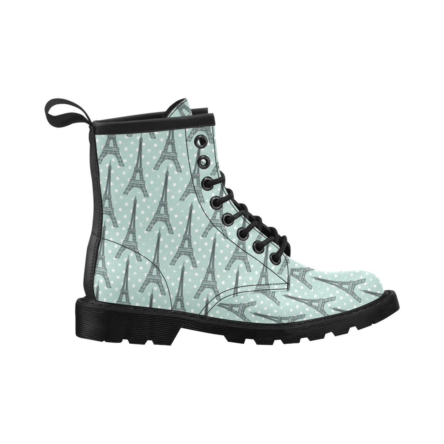 Eiffel Tower Polka Dot Print Women's Boots