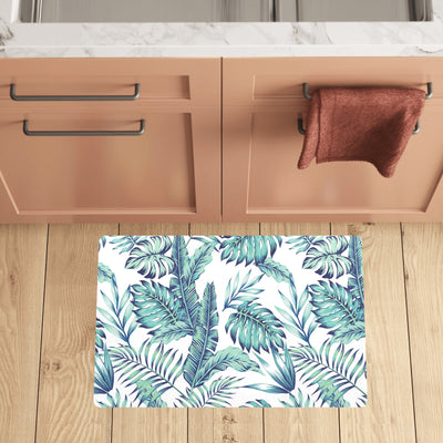 Pattern Tropical Palm Leaves Kitchen Mat