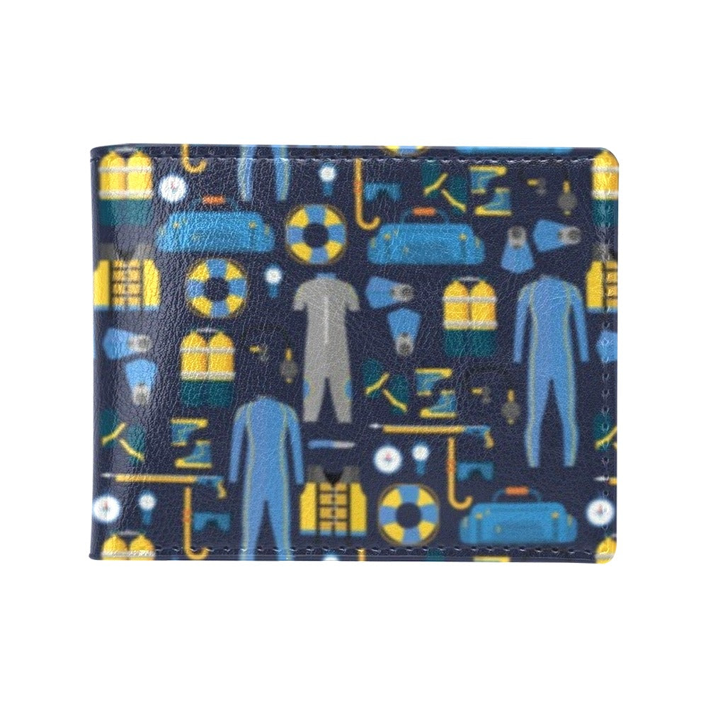Scuba Equipment Print Design LKS305 Men's ID Card Wallet