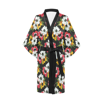Anemone Pattern Print Design AM07 Women's Short Kimono