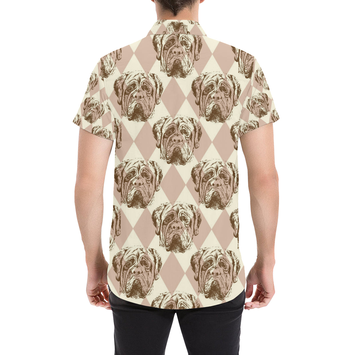 Mastiffs Pattern Print Design 01 Men's Short Sleeve Button Up Shirt