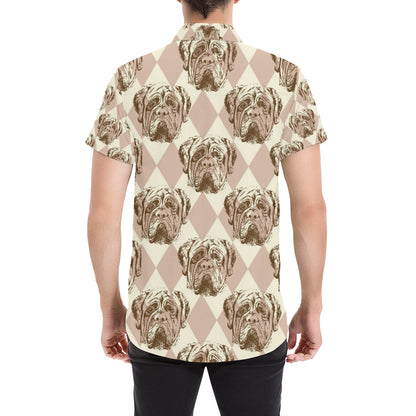 Mastiffs Pattern Print Design 01 Men's Short Sleeve Button Up Shirt