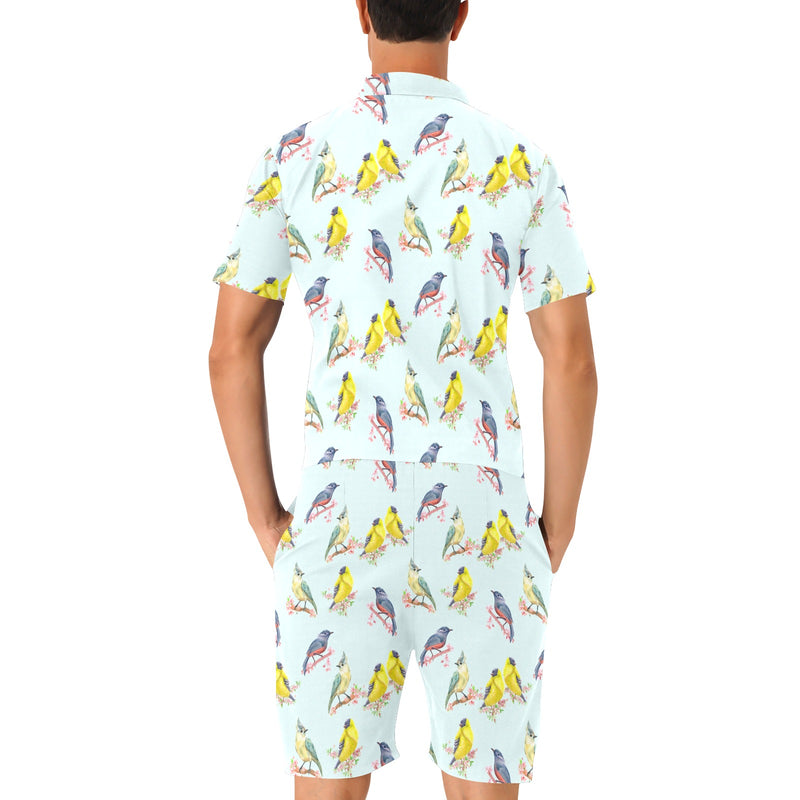 Bird Sweet Themed Print Pattern Men's Romper