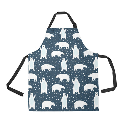 Polar Bear Pattern Print Design A02 Apron with Pocket