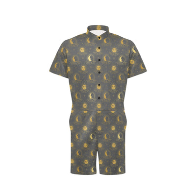 Sun Moon Print Design LKS305 Men's Romper