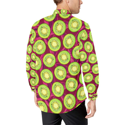 Kiwi Pattern Print Design KW05 Men's Long Sleeve Shirt