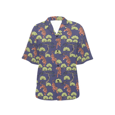 Tiger Pattern Japan Style Women's Hawaiian Shirt