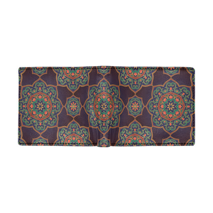 Medallion Pattern Print Design 03 Men's ID Card Wallet