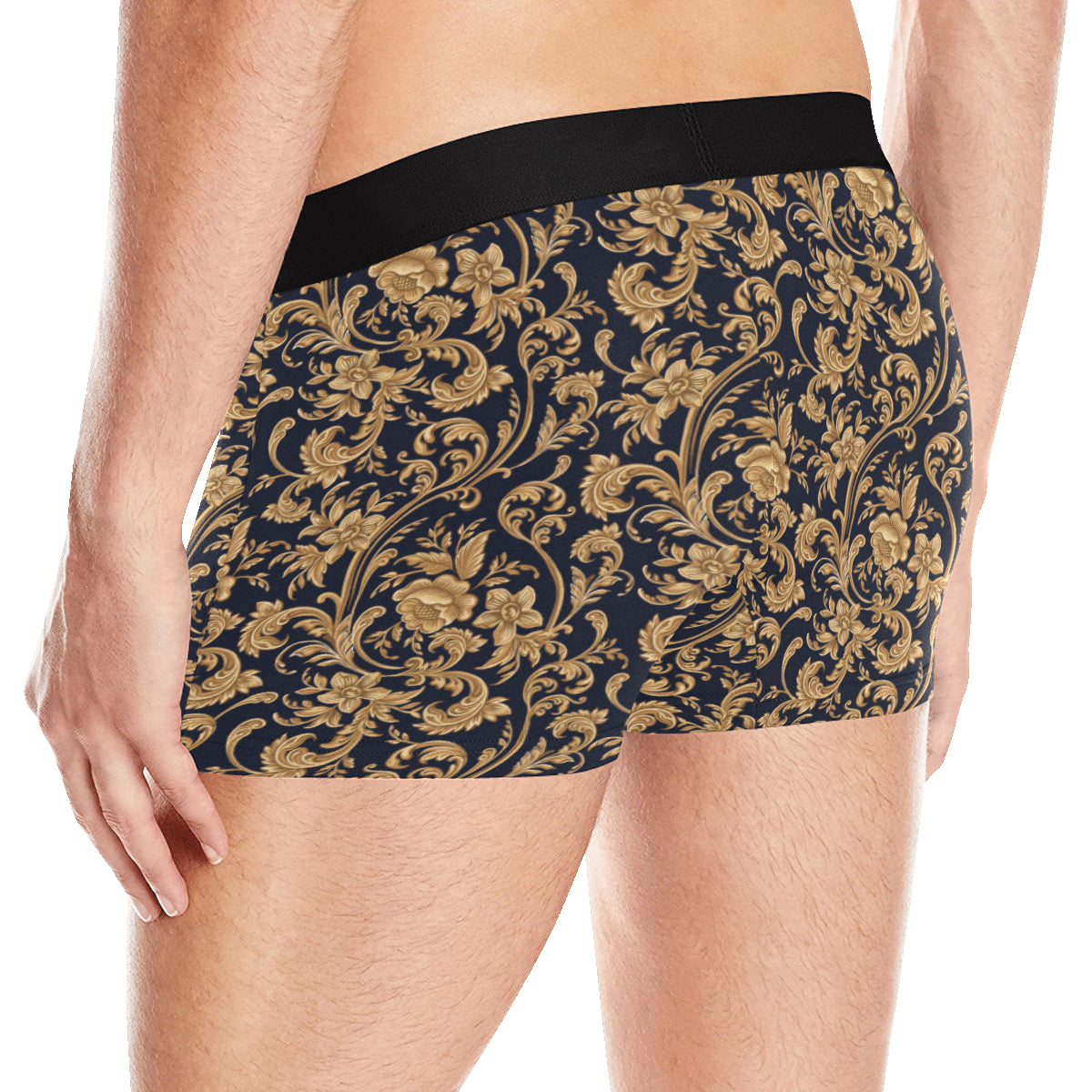 Baroque Golden Pattern Print Design 03 Men's Boxer Briefs