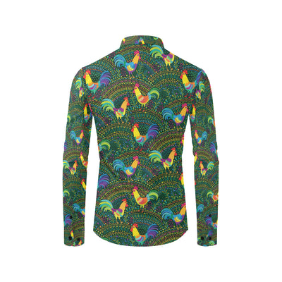 Rooster Pattern Print Design A01 Men's Long Sleeve Shirt