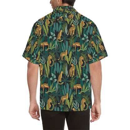 Jaguar Jungle Pattern Print Design 03 Men's Hawaiian Shirt