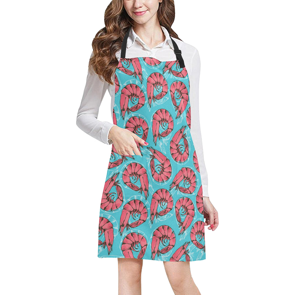 Prawn Pattern Print Design 01 Apron with Pocket