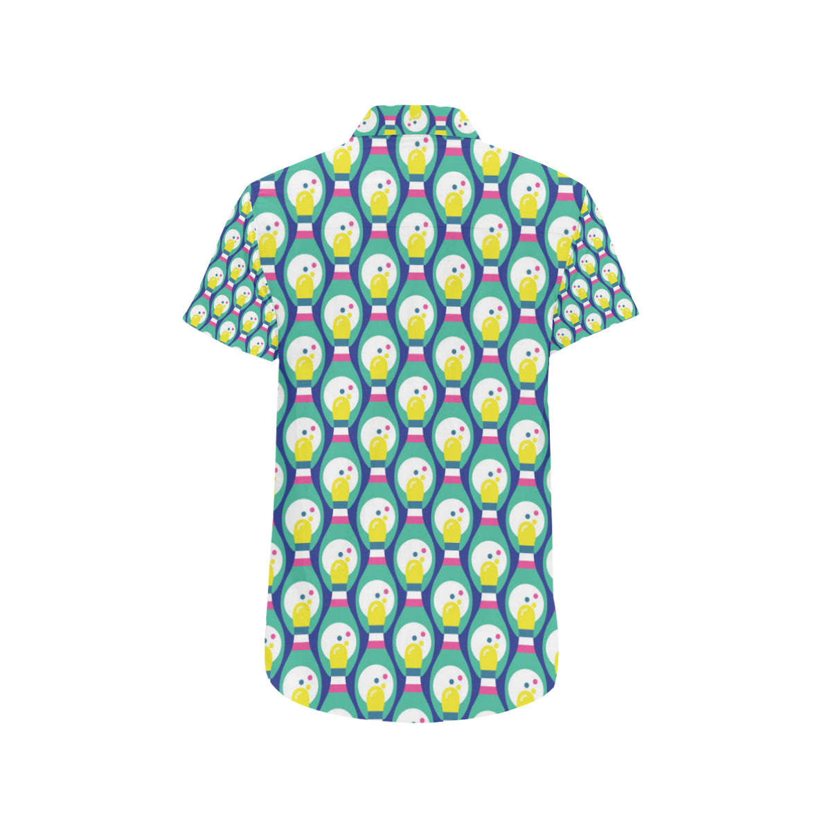 Bowling Pattern Print Design 04 Men's Short Sleeve Button Up Shirt