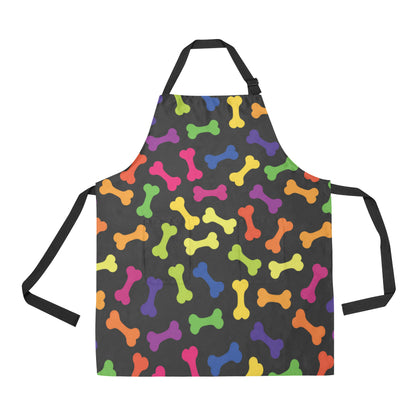 Dog Bone Neon Color Pattern Print Design 02 Apron with Pocket