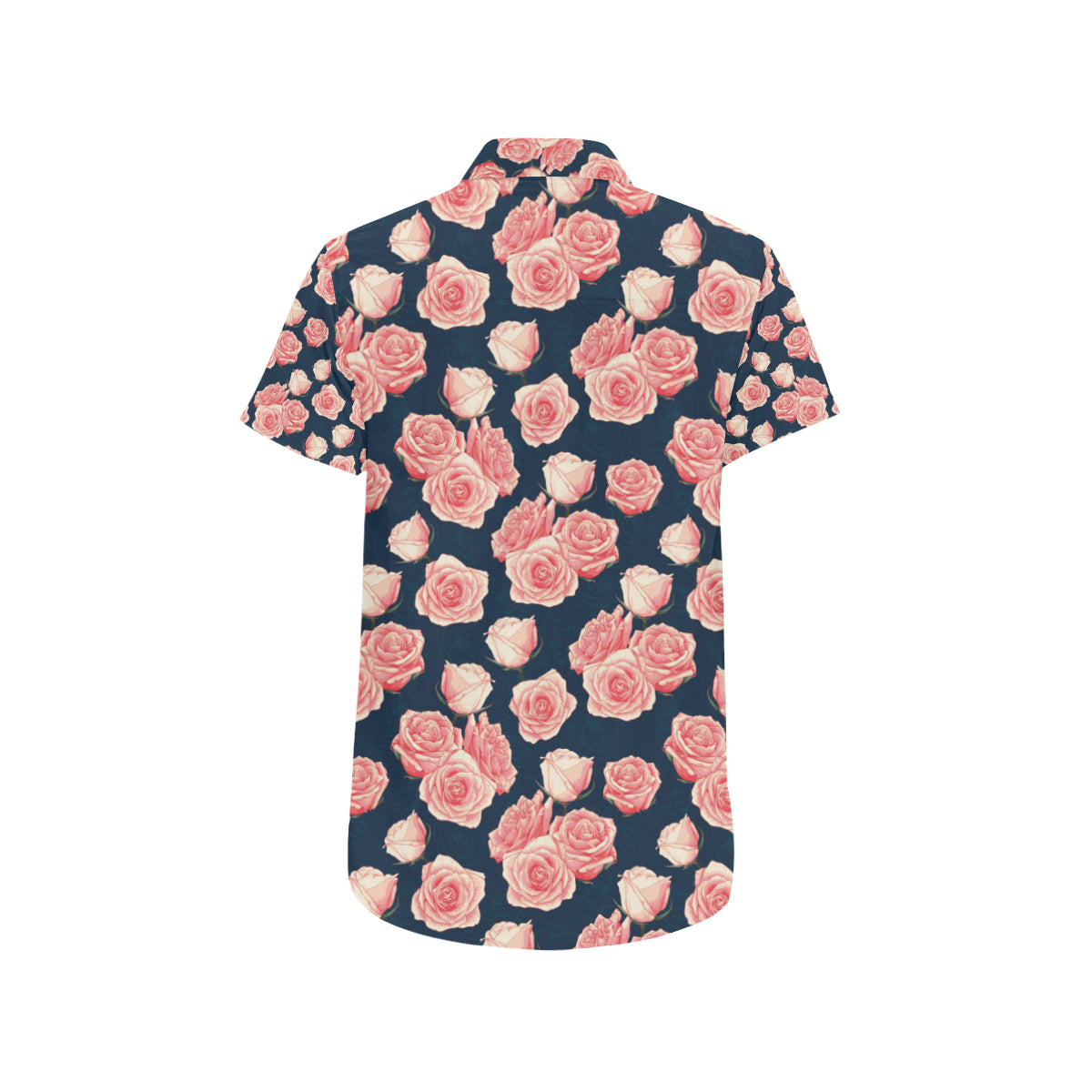 Rose Pattern Print Design A03 Men's Short Sleeve Button Up Shirt