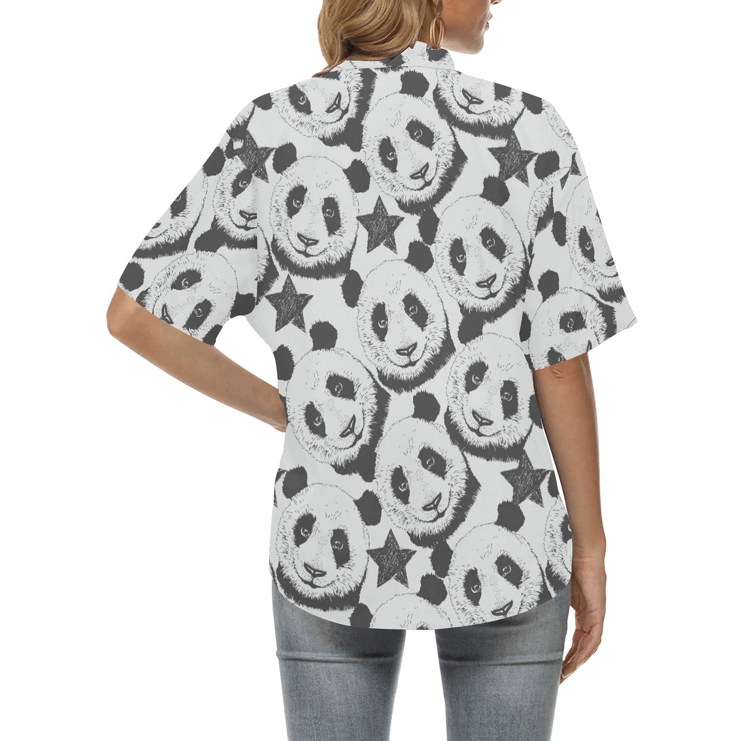 Panda Pattern Print Design A02 Women's Hawaiian Shirt
