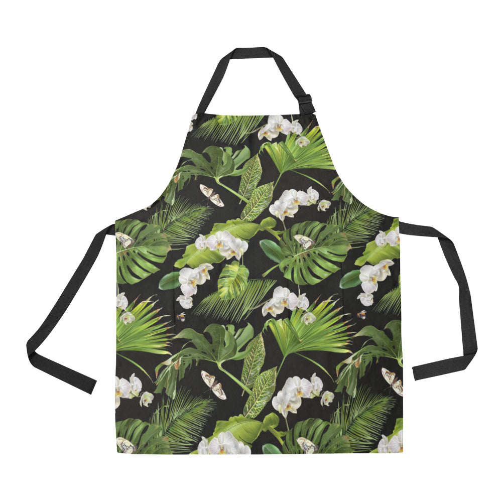 Tropical Flower Pattern Print Design TF026 Apron with Pocket
