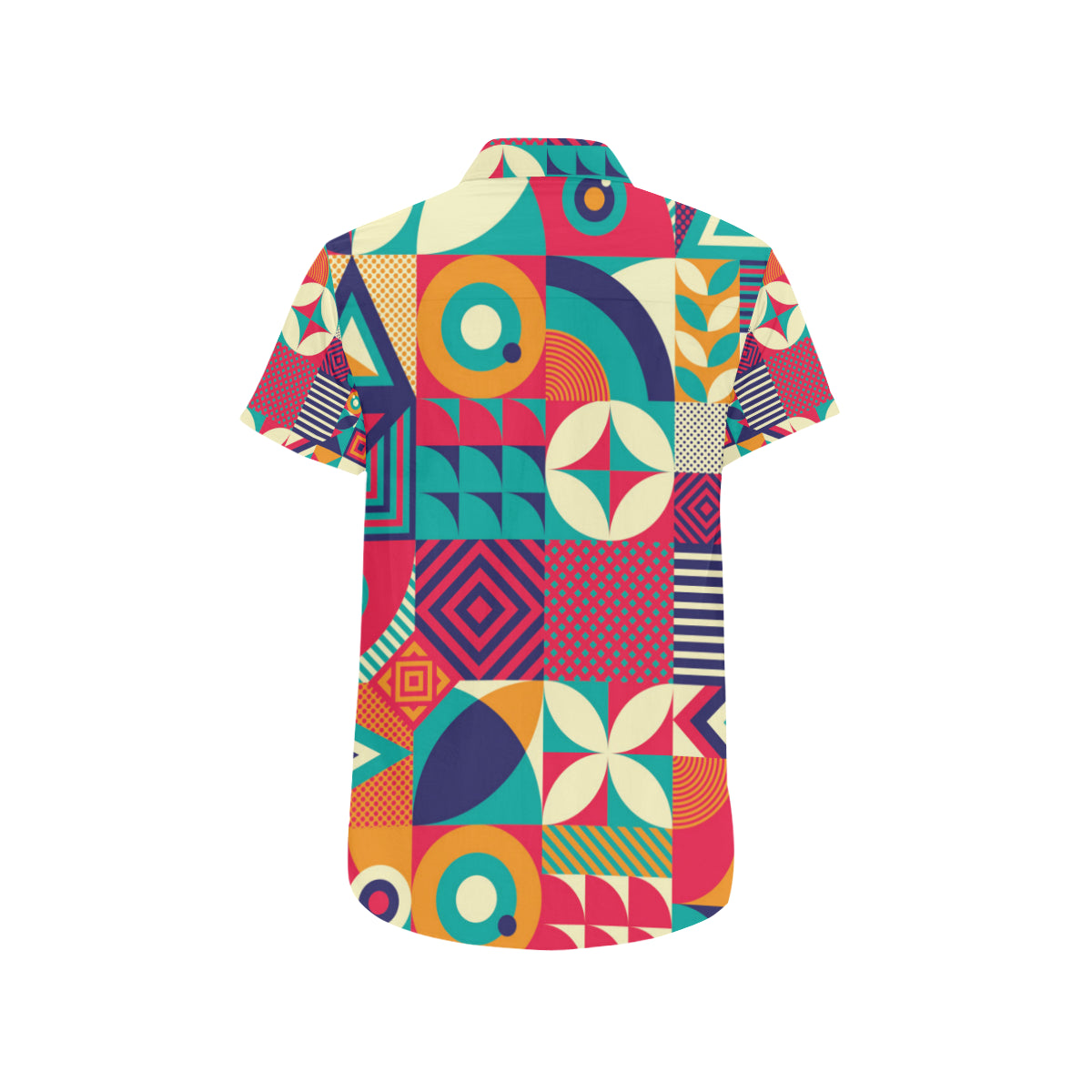 Mosaic Pattern Print Design 03 Men's Short Sleeve Button Up Shirt