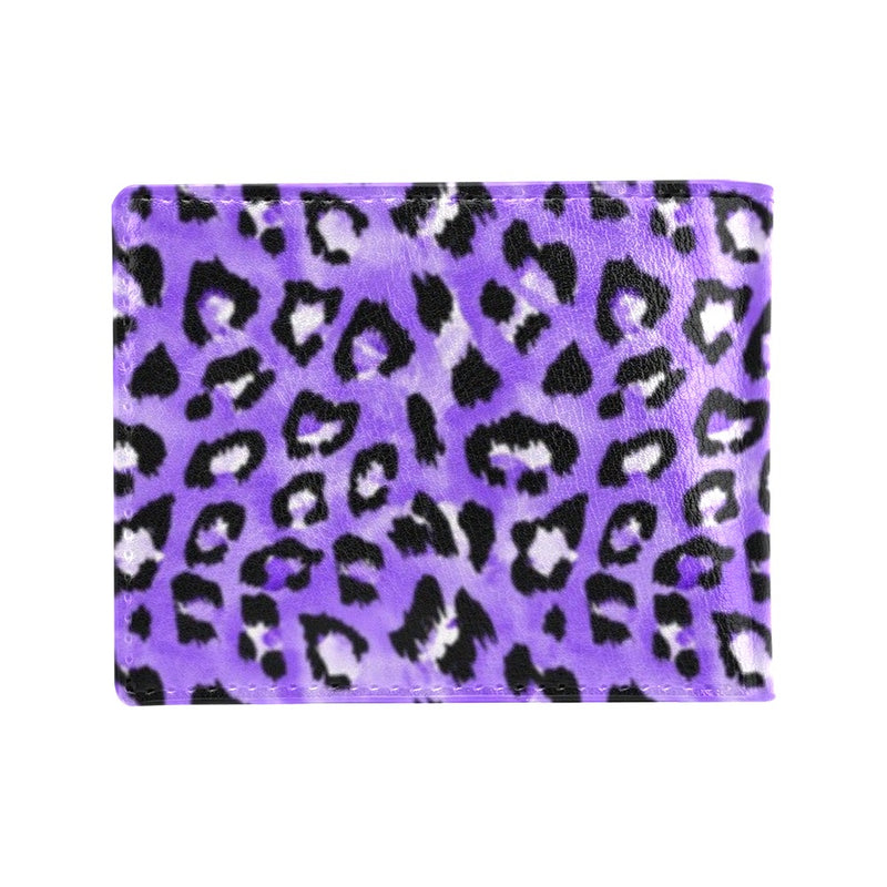 Leopard Purple Skin Print Men's ID Card Wallet