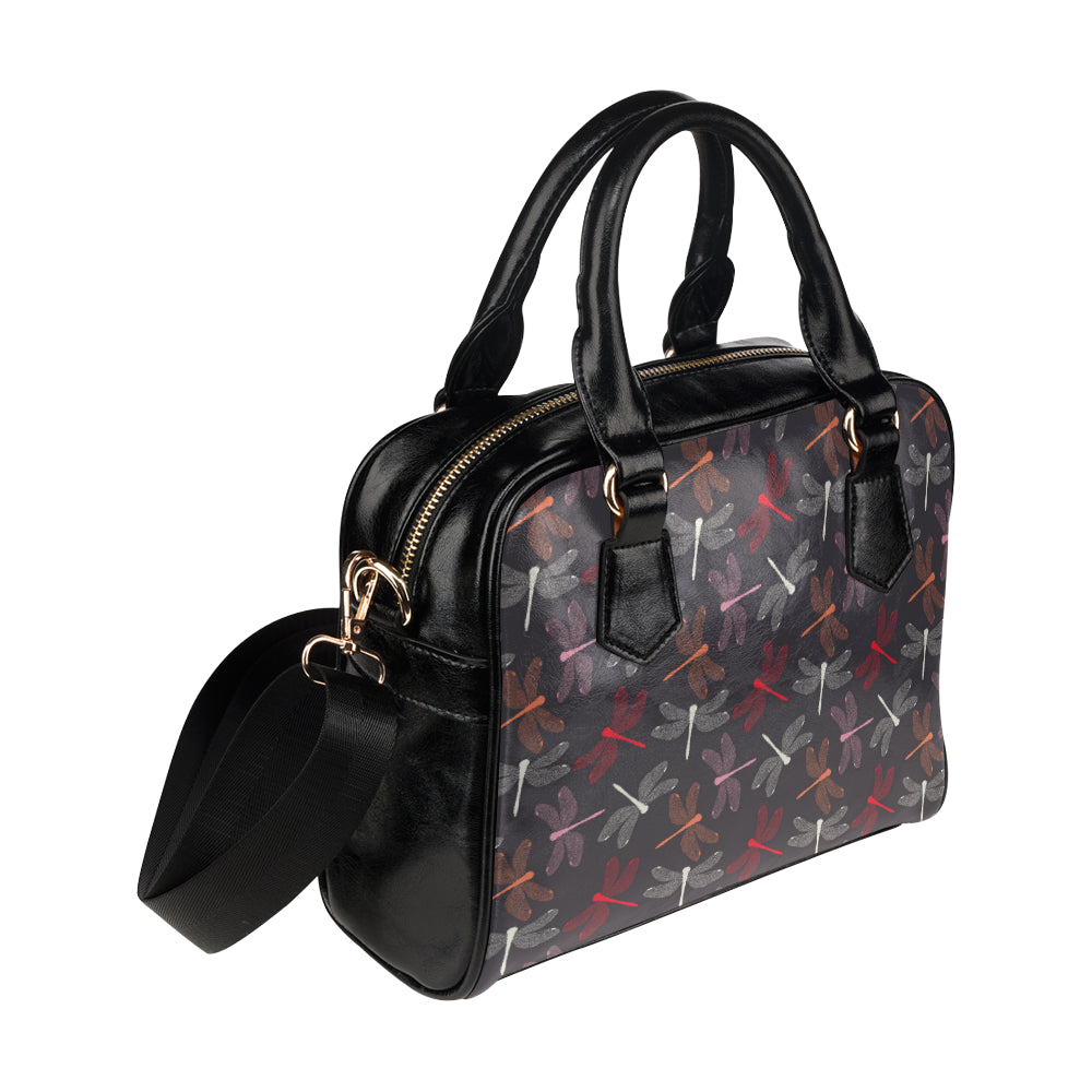 Dragonfly Pattern Print Design 01 Shoulder Handbag