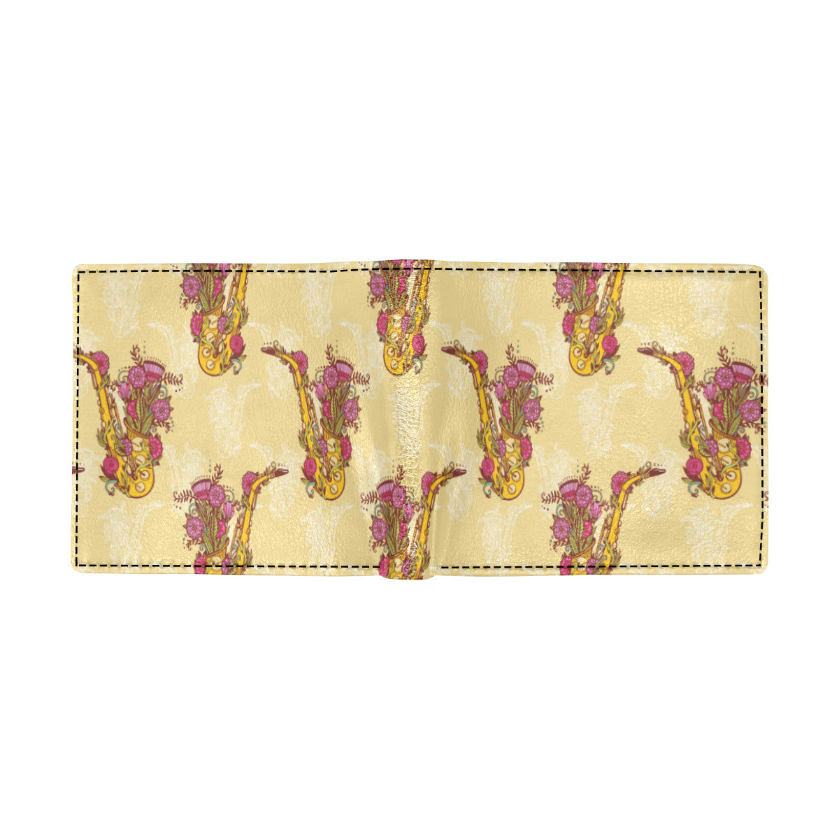 Saxophone Pattern Print Design 04 Men's ID Card Wallet