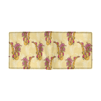 Saxophone Pattern Print Design 04 Men's ID Card Wallet