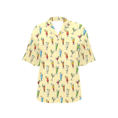 Cocktail Pattern Print Design 02 Women's Hawaiian Shirt