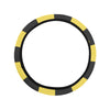 Checkered Yellow Pattern Print Design 03 Steering Wheel Cover with Elastic Edge