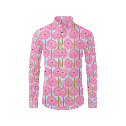 Gerberas Pattern Print Design GB01 Men's Long Sleeve Shirt