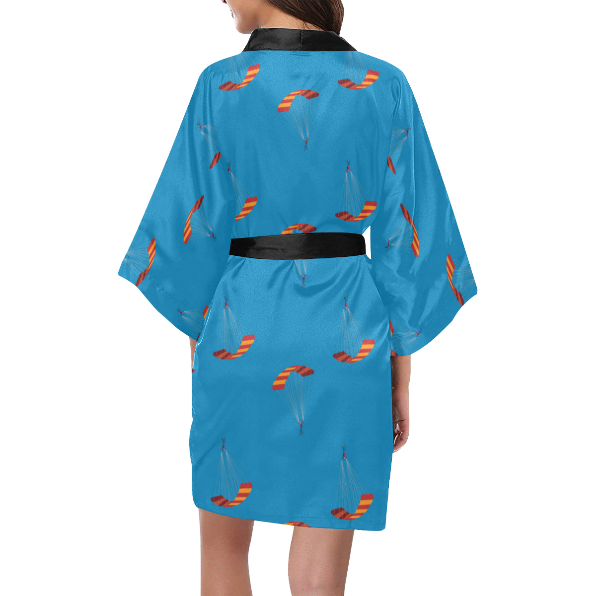 Paratrooper Pattern Print Design A01 Women's Short Kimono