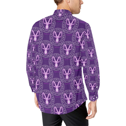 Capricorn Zodiac Pattern Print Design 04 Men's Long Sleeve Shirt