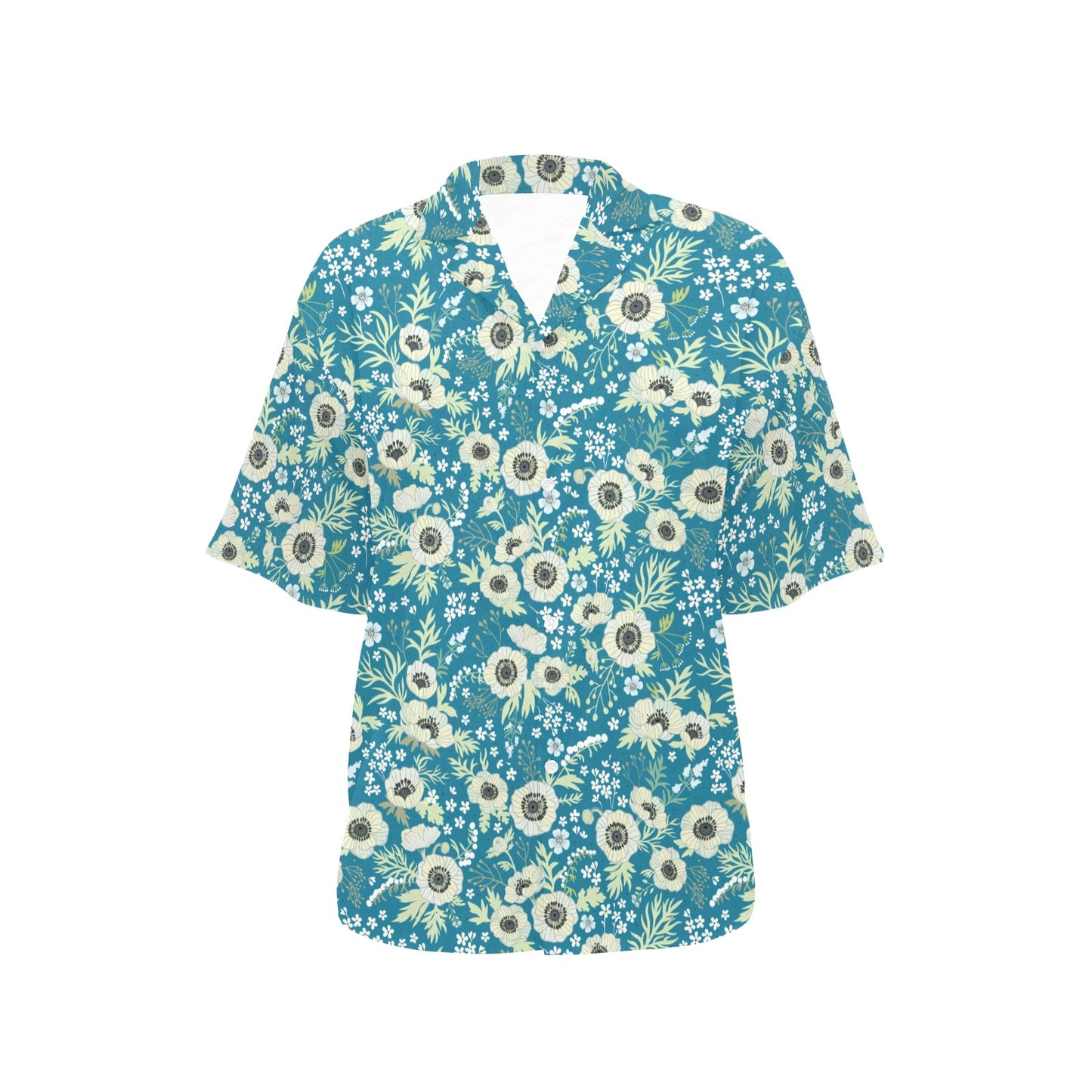Anemone Pattern Print Design 01 Women's Hawaiian Shirt
