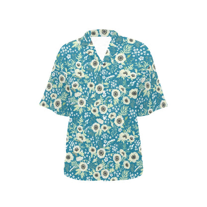 Anemone Pattern Print Design 01 Women's Hawaiian Shirt