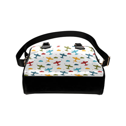 Airplane Pattern Print Design 06 Shoulder Handbag