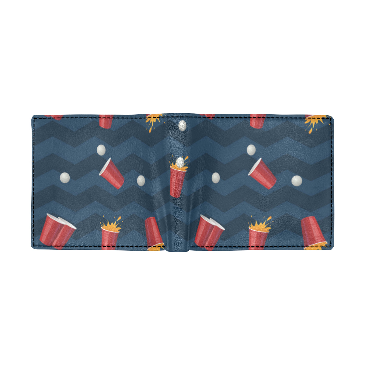 Beer Pong Pattern Print Design 01 Men's ID Card Wallet