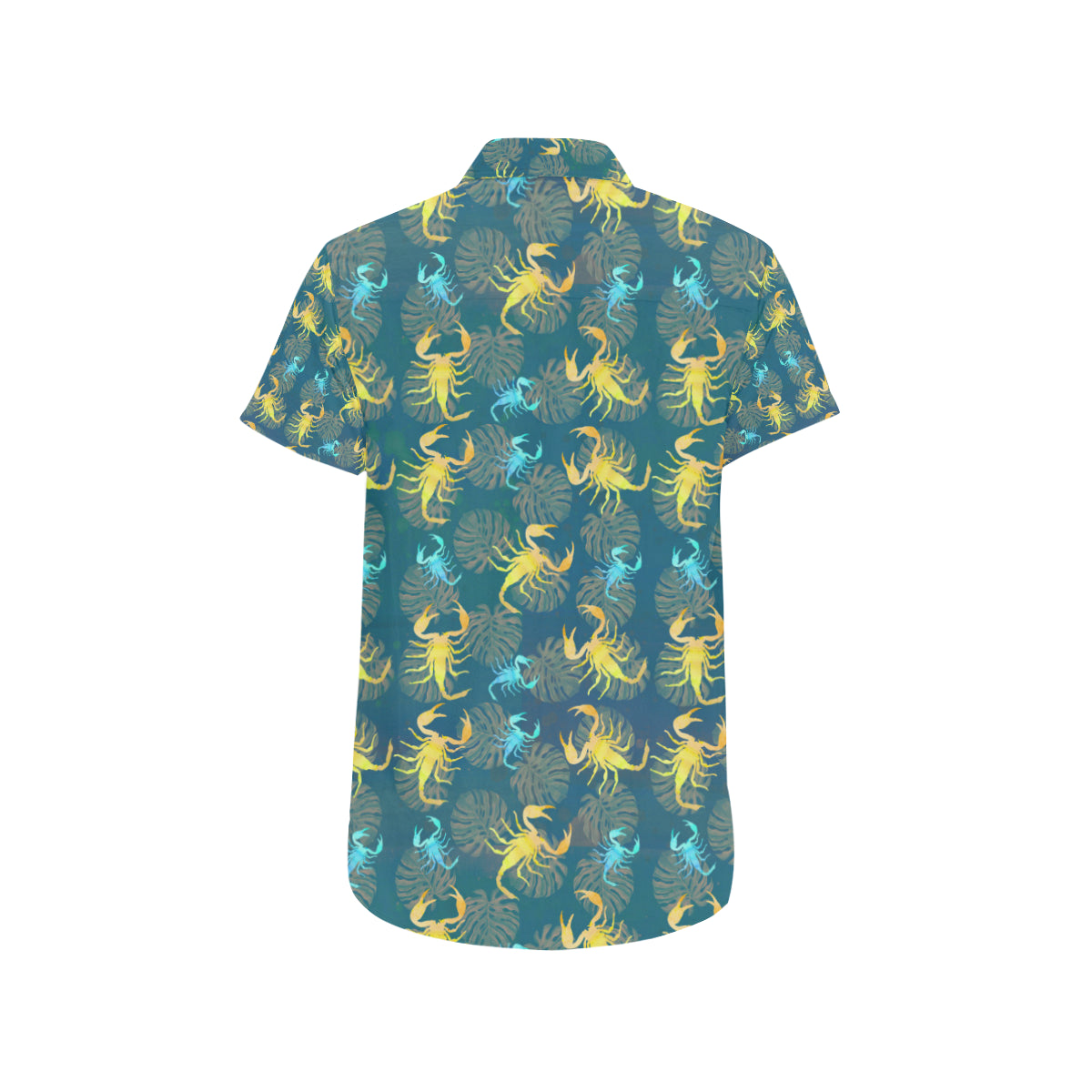 Scorpion Pattern Print Design 02 Men's Short Sleeve Button Up Shirt