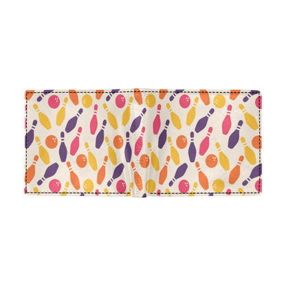 Bowling Pattern Print Design 06 Men's ID Card Wallet