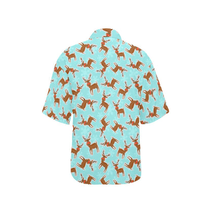 Reindeer Print Design LKS403 Women's Hawaiian Shirt
