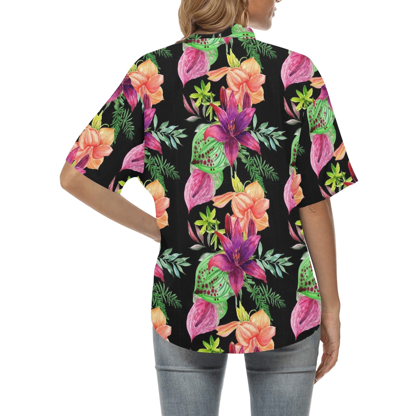 Amaryllis Pattern Print Design AL09 Women's Hawaiian Shirt