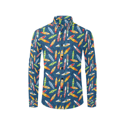 Surfboard Pattern Print Men's Long Sleeve Shirt