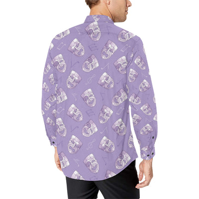 Acting Mask Pattern Print Design 05 Men's Long Sleeve Shirt