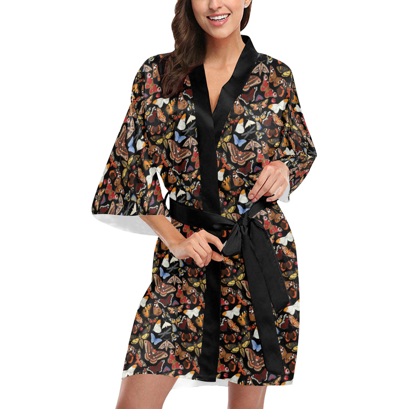 Butterfly Pattern Print Design 08 Women's Short Kimono