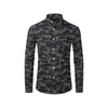 Camo Black Pattern Print Design 02 Men's Long Sleeve Shirt